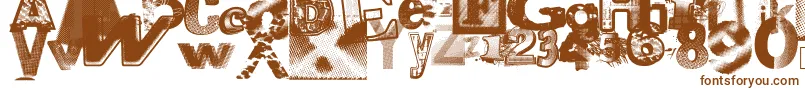 Xerographerfonts-fontti – ruskeat fontit valkoisella taustalla