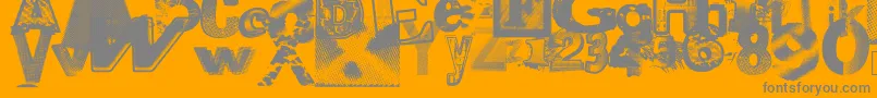 Fonte Xerographerfonts – fontes cinzas em um fundo laranja