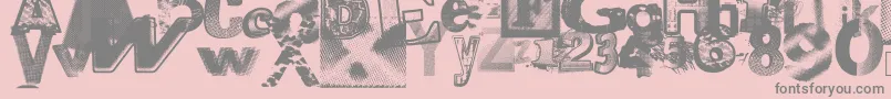 フォントXerographerfonts – ピンクの背景に灰色の文字