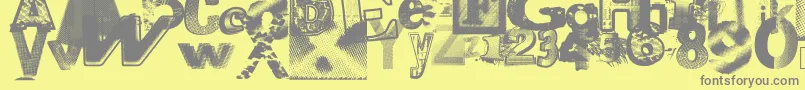 フォントXerographerfonts – 黄色の背景に灰色の文字
