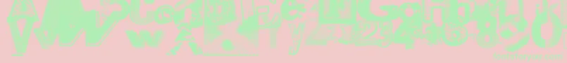 Xerographerfonts Font – Green Fonts on Pink Background