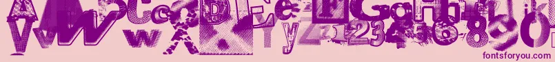 Xerographerfonts-Schriftart – Violette Schriften auf rosa Hintergrund