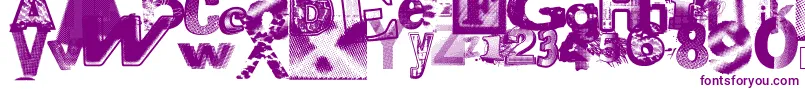 Czcionka Xerographerfonts – fioletowe czcionki na białym tle
