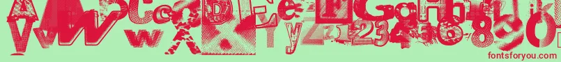 Xerographerfonts Font – Red Fonts on Green Background