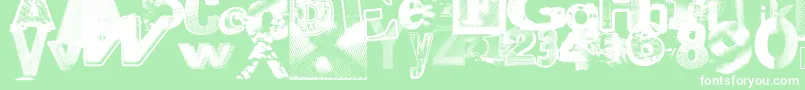 Xerographerfonts-fontti – valkoiset fontit vihreällä taustalla