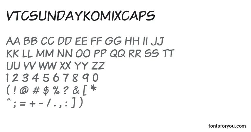 Шрифт Vtcsundaykomixcaps – алфавит, цифры, специальные символы