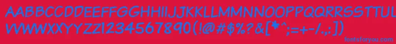 Vtcsundaykomixcaps Font – Blue Fonts on Red Background