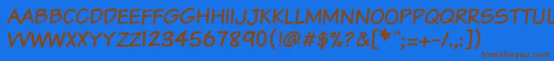 Шрифт Vtcsundaykomixcaps – коричневые шрифты на синем фоне