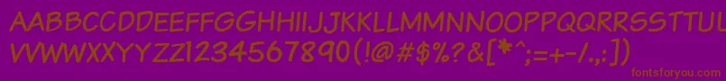 Шрифт Vtcsundaykomixcaps – коричневые шрифты на фиолетовом фоне