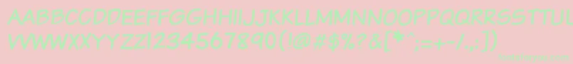 フォントVtcsundaykomixcaps – ピンクの背景に緑の文字