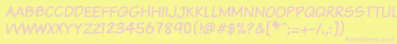 Vtcsundaykomixcaps Font – Pink Fonts on Yellow Background