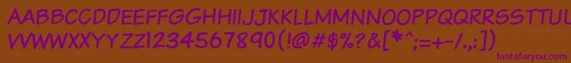 Vtcsundaykomixcaps Font – Purple Fonts on Brown Background