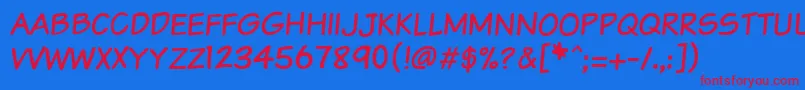 Vtcsundaykomixcaps Font – Red Fonts on Blue Background
