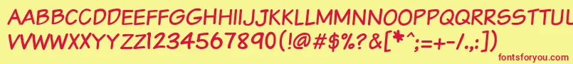 Vtcsundaykomixcaps Font – Red Fonts on Yellow Background