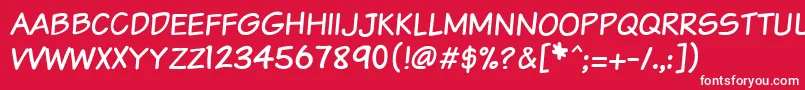 Vtcsundaykomixcaps Font – White Fonts on Red Background