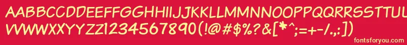 Vtcsundaykomixcaps Font – Yellow Fonts on Red Background