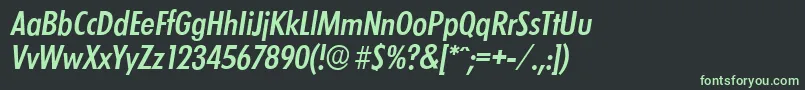 Czcionka LimerickcdserialMediumItalic – zielone czcionki na czarnym tle