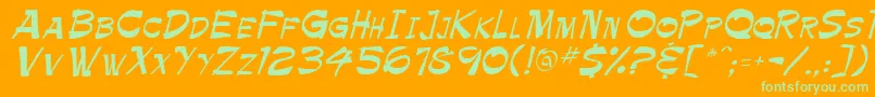 PaletteAv Font – Green Fonts on Orange Background