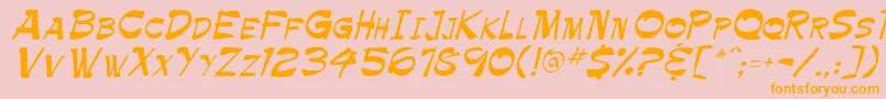 PaletteAv-Schriftart – Orangefarbene Schriften auf rosa Hintergrund