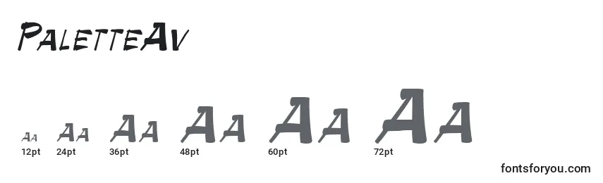 Размеры шрифта PaletteAv