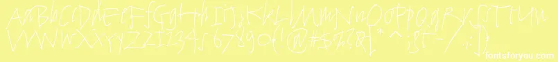 Czcionka CyberkugelitcTt – białe czcionki na żółtym tle