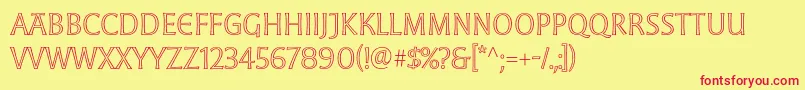 MoonglowLight Font – Red Fonts on Yellow Background