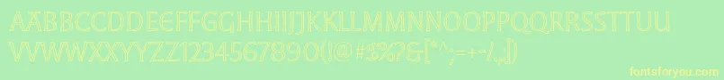 MoonglowLight Font – Yellow Fonts on Green Background