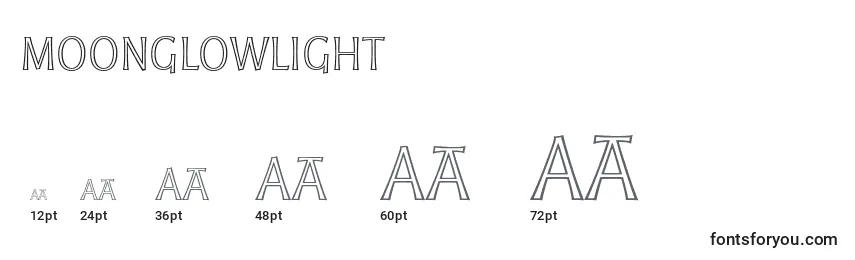 Größen der Schriftart MoonglowLight