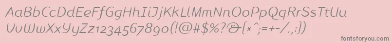 LinotypeInagurLightItalic Font – Gray Fonts on Pink Background