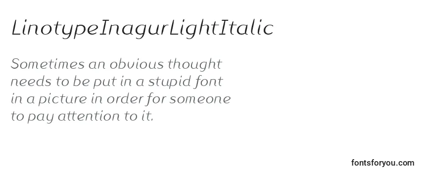 LinotypeInagurLightItalic Font