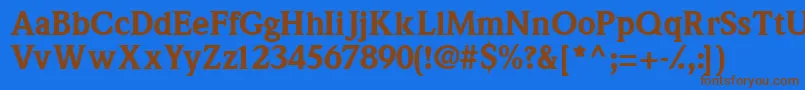 Quintessenceblackssk Font – Brown Fonts on Blue Background