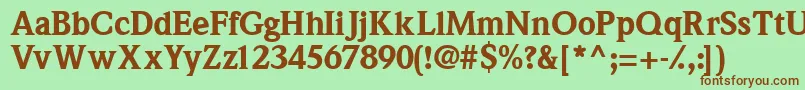 Quintessenceblackssk Font – Brown Fonts on Green Background