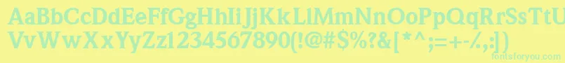 Quintessenceblackssk Font – Green Fonts on Yellow Background