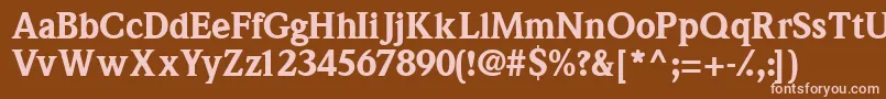 Quintessenceblackssk Font – Pink Fonts on Brown Background