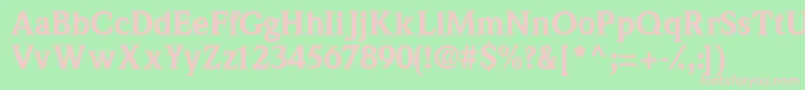 Quintessenceblackssk Font – Pink Fonts on Green Background