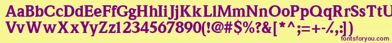 Quintessenceblackssk Font – Purple Fonts on Yellow Background
