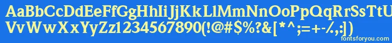 Quintessenceblackssk Font – Yellow Fonts on Blue Background