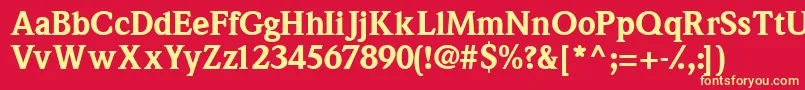 Quintessenceblackssk Font – Yellow Fonts on Red Background