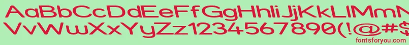 StreetExpandedReverseItalic Font – Red Fonts on Green Background