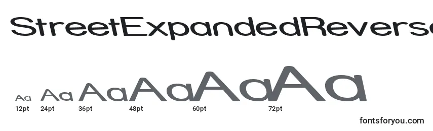 StreetExpandedReverseItalic Font Sizes