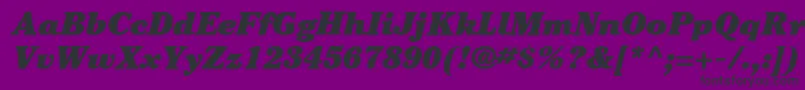 ItcCheltenhamLtUltraItalic-Schriftart – Schwarze Schriften auf violettem Hintergrund