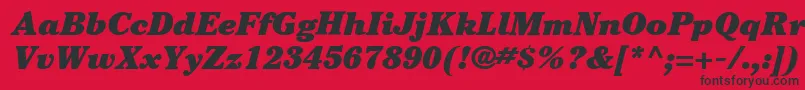 ItcCheltenhamLtUltraItalic Font – Black Fonts on Red Background