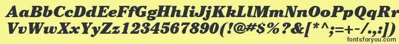 ItcCheltenhamLtUltraItalic Font – Black Fonts on Yellow Background