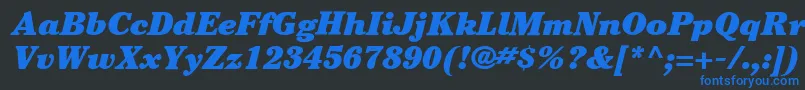 ItcCheltenhamLtUltraItalic Font – Blue Fonts on Black Background