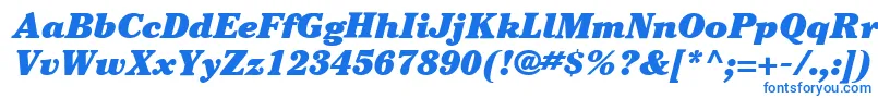 Czcionka ItcCheltenhamLtUltraItalic – niebieskie czcionki