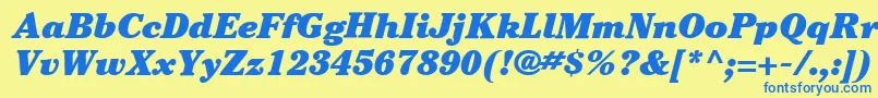 ItcCheltenhamLtUltraItalic Font – Blue Fonts on Yellow Background