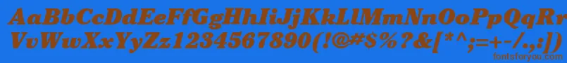 ItcCheltenhamLtUltraItalic Font – Brown Fonts on Blue Background