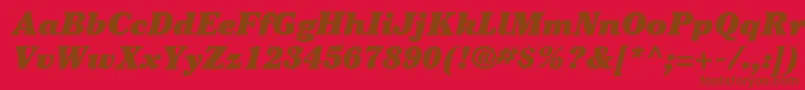 ItcCheltenhamLtUltraItalic Font – Brown Fonts on Red Background