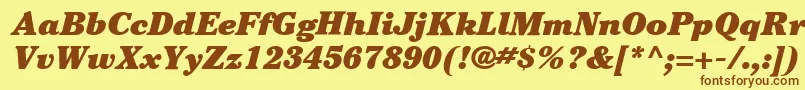 ItcCheltenhamLtUltraItalic Font – Brown Fonts on Yellow Background