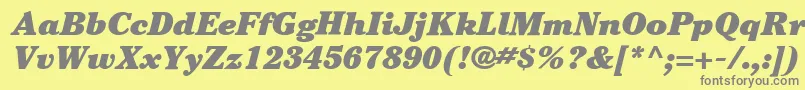 ItcCheltenhamLtUltraItalic Font – Gray Fonts on Yellow Background